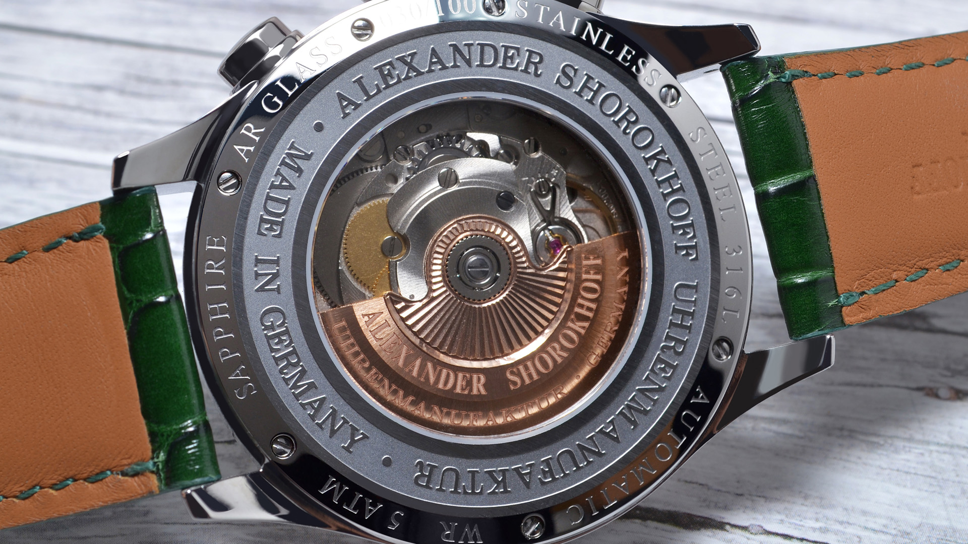 Alexander Shorokhoff Neva Chronograph Grün Rückseite