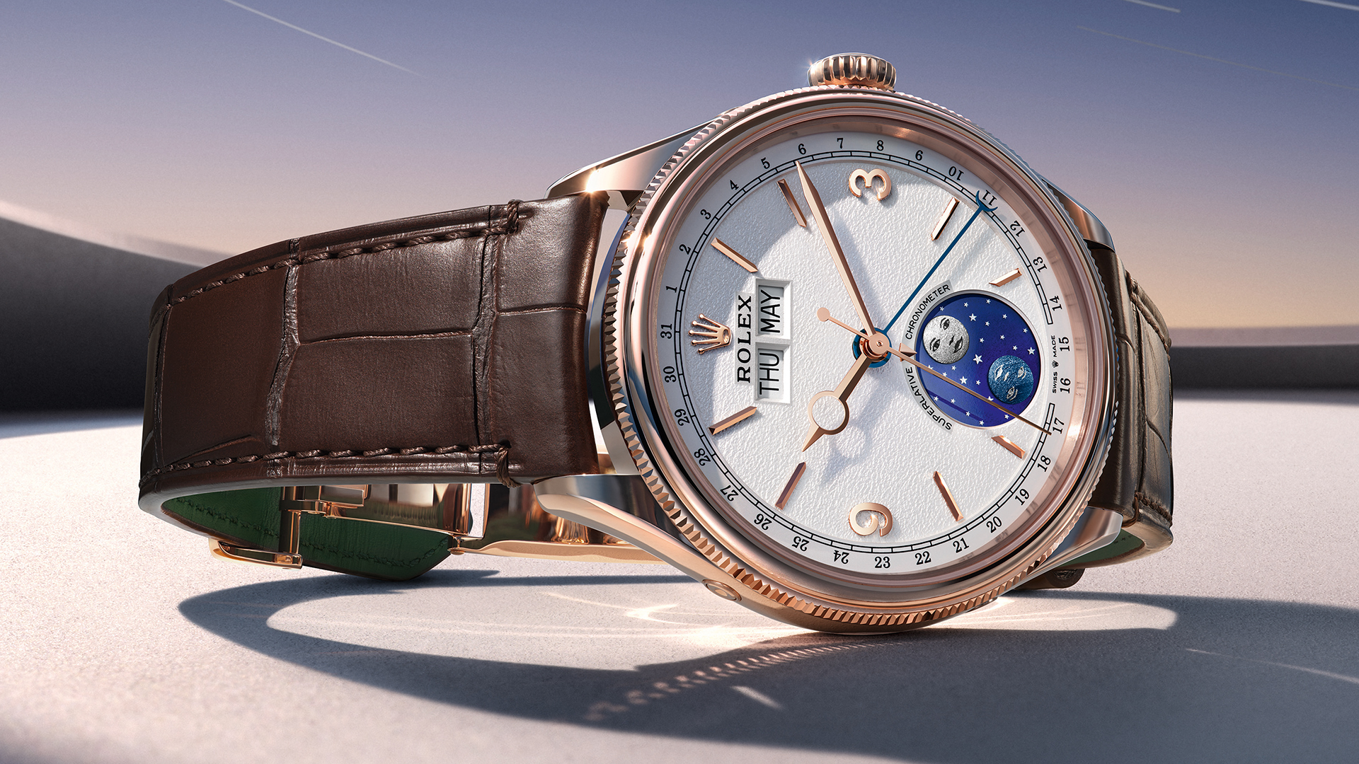 Rolex Perpetual Padellone am Lederband