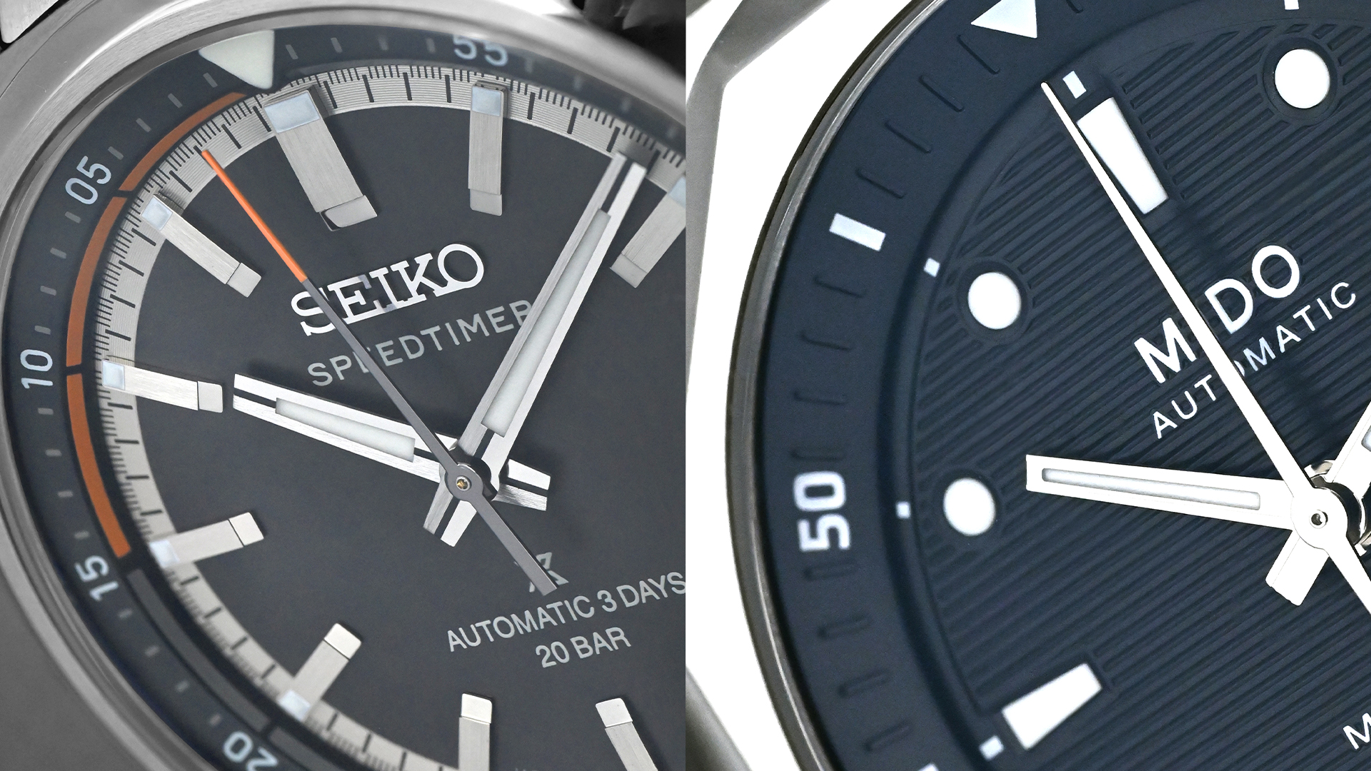 Seiko und Mido Zifferblätter