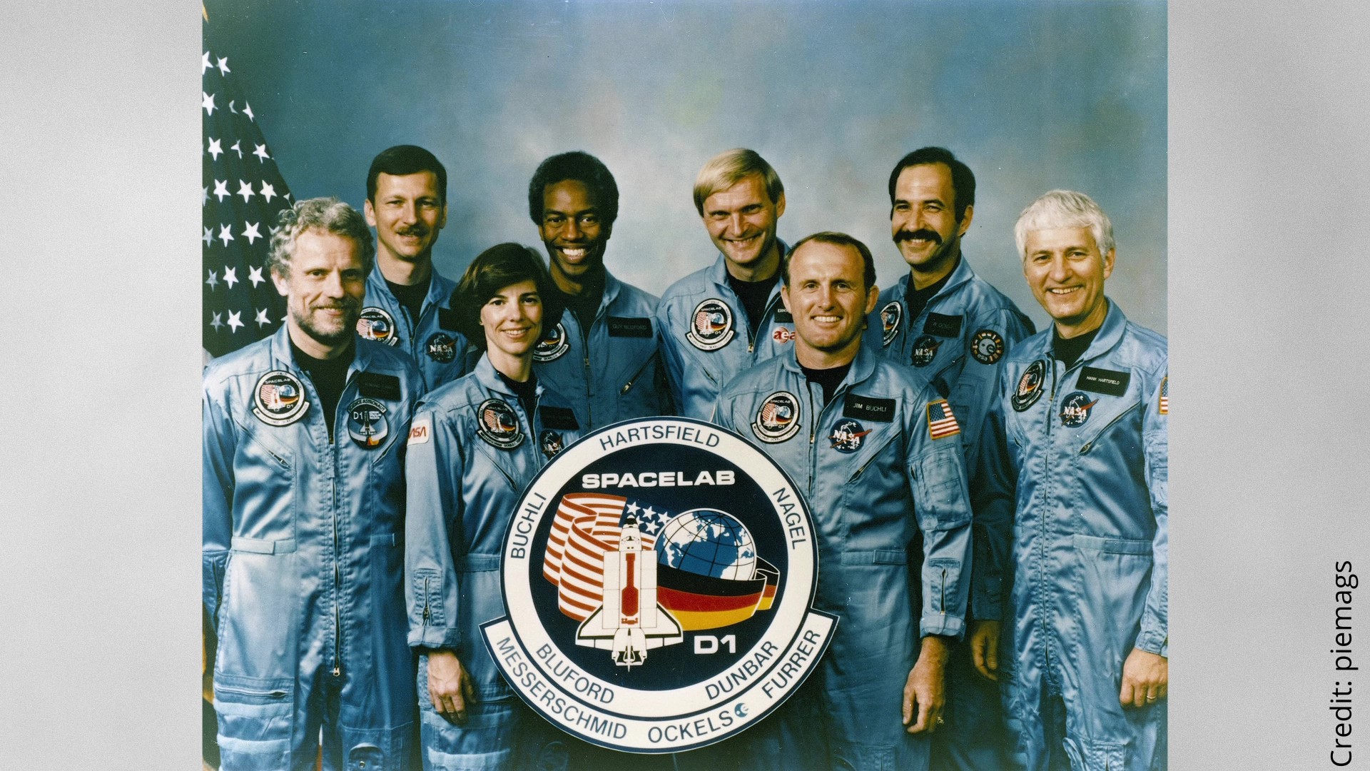 Spacelab Mission 1985 mit Reinhard Furrer (ganz links).